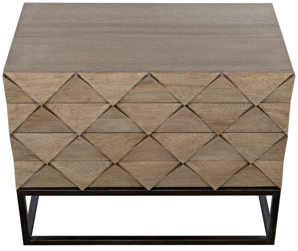 Draco Washed Walnut Sideboard on Matte Black Industrial Steel Stand