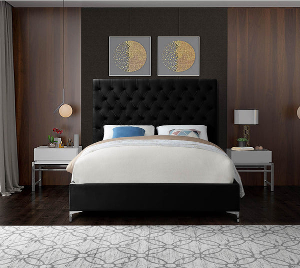 Robin King Bed In Black Velvet