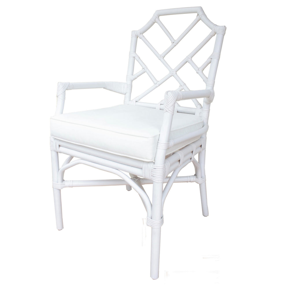 Kara Rattan Arm Chair In White