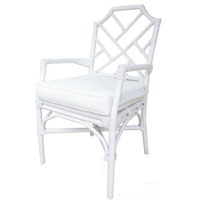 Kara Rattan Arm Chair In White