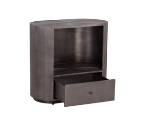 SIENA NIGHTSTAND - OVAL - GUNMETAL