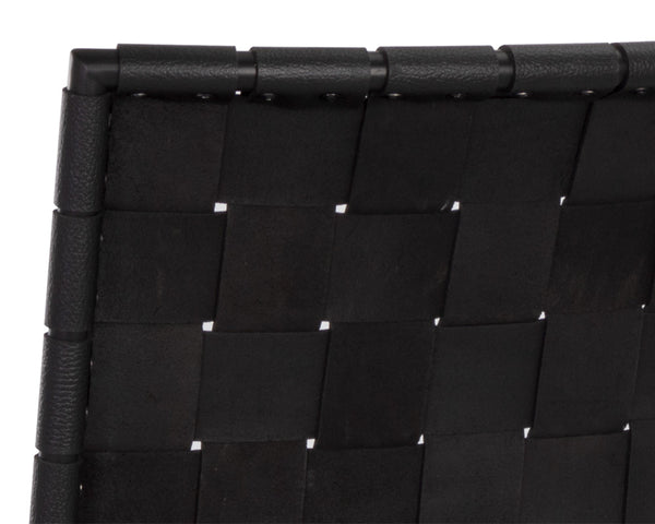 OMARI BARSTOOL - BLACK LEATHER