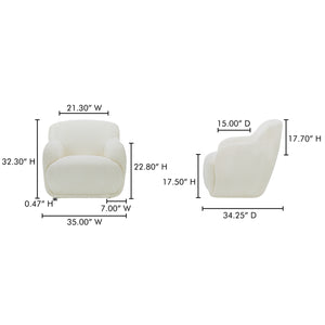 Stevie Lounge Chair in Cream Upholstery