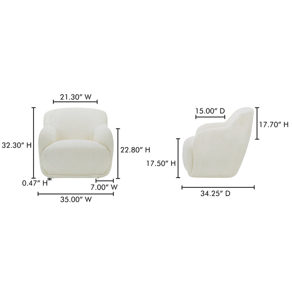 Stevie Lounge Chair in Cream Upholstery
