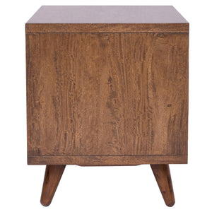 Piero Chevron Night Stand/ Side Table In Monterey Brown