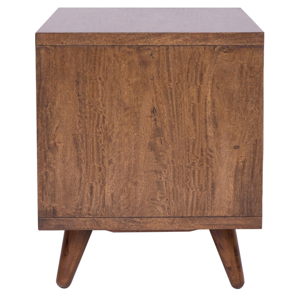 Piero Chevron Night Stand/ Side Table In Monterey Brown