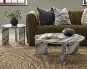 Classic Home Zora Marble Coffee Table - Charcoal Gray