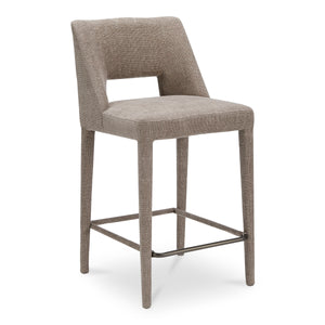 Moe's Joyce Counter Stool Light Brown Upholstered