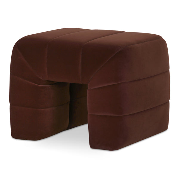 Verity Stool in Warm Brown Velvet