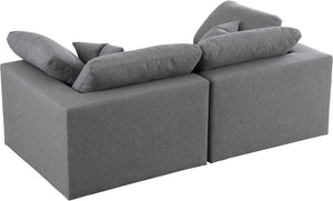 Carmen Cloud Modular Sofa In Grey Linen Fabric