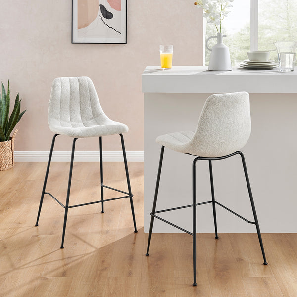 Robert KD Fabric Counter Stool, Posh Ivory