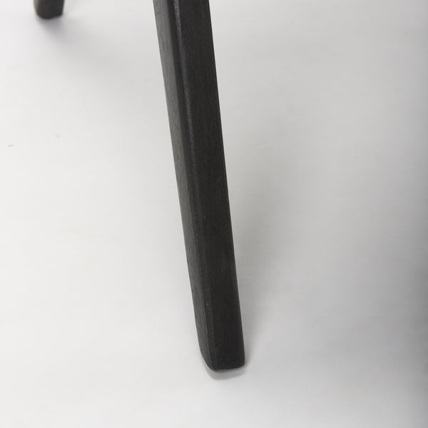 Donna Black Wood Cane-Back w/ Beige Upholstered Seat Accent Chair