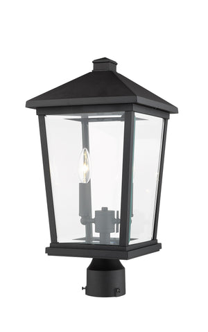 Beacon 2 Light Outdoor Post Mount Fixture in Black Finish