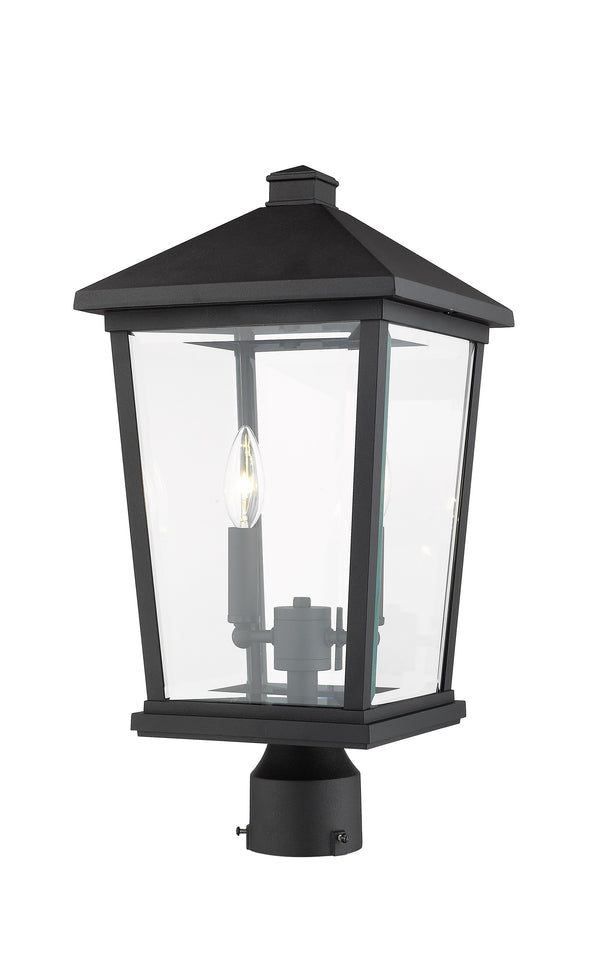 Beacon 2 Light Outdoor Post Mount Fixture in Black Finish