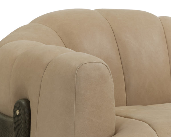 TADEO SWIVEL ARMCHAIR - DARK BROWN - SAHARA SAND LEATHER