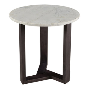 Jinxx Side Table in Charcoal Grey with Marble Top
