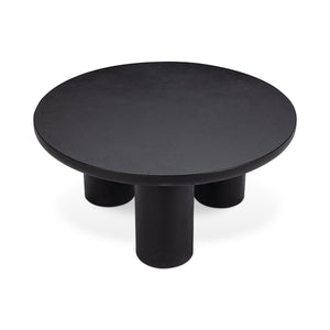 Anzio Outdoor Concrete Round Coffee Table - Black