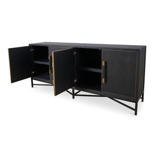 Mako Sideboard in Black Oak with Gold Accents