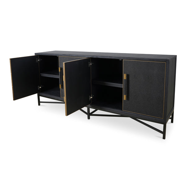 Mako Sideboard in Black Oak with Gold Accents