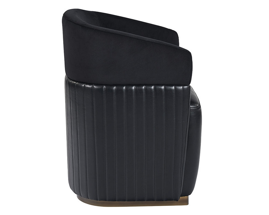 Genval Wheeled Chair - Abbington Black / Cantina Black