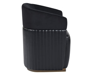Genval Wheeled Chair - Abbington Black / Cantina Black