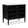 Eleanor Nightstand in Black with Marble Top