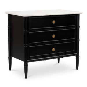Eleanor Nightstand in Black with Marble Top