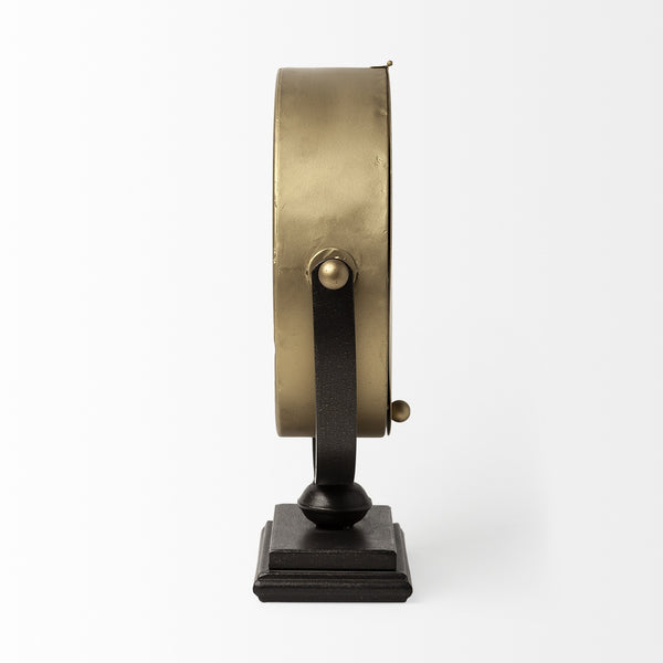 Houston Gold Metal Half Moon Base Table Clock