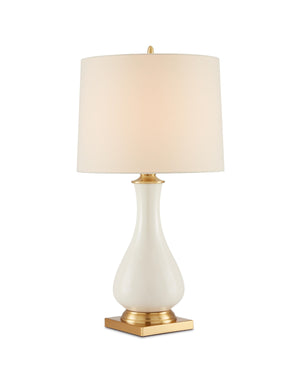 Lynton Cream Table Lamp In Cream Crackle & Brass