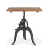 Industrial Loft 30-Inch Reclaimed Teak Wood Dining Table with Adjustable Crank