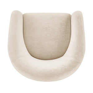 Regina Velvet Swivel Accent Arm Chair, Dainty Cream