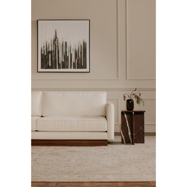 Moe's Vernon Sofa with Wooden Base in White