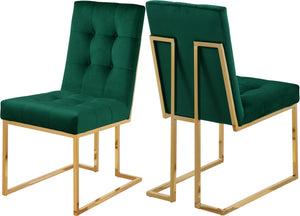 Benny Dining Chair In Green Velvet