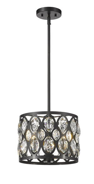 Dealey 3 Light Chandelier in Matte Black Finish