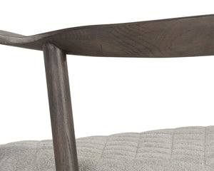 JEREMY DINING ARMCHAIR - DARK BROWN - BELFAST HEATHER GREY