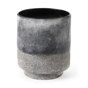 Squally 8.0L x 8.0W x 8.6H Black/Brown Glass Ombre Textured Vase