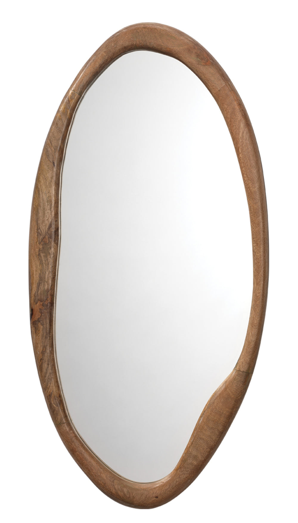 Organic Mango Wood Oval Wall Mirror