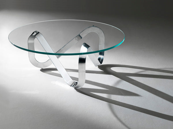 Mobius coffee table w/ tempered glass top