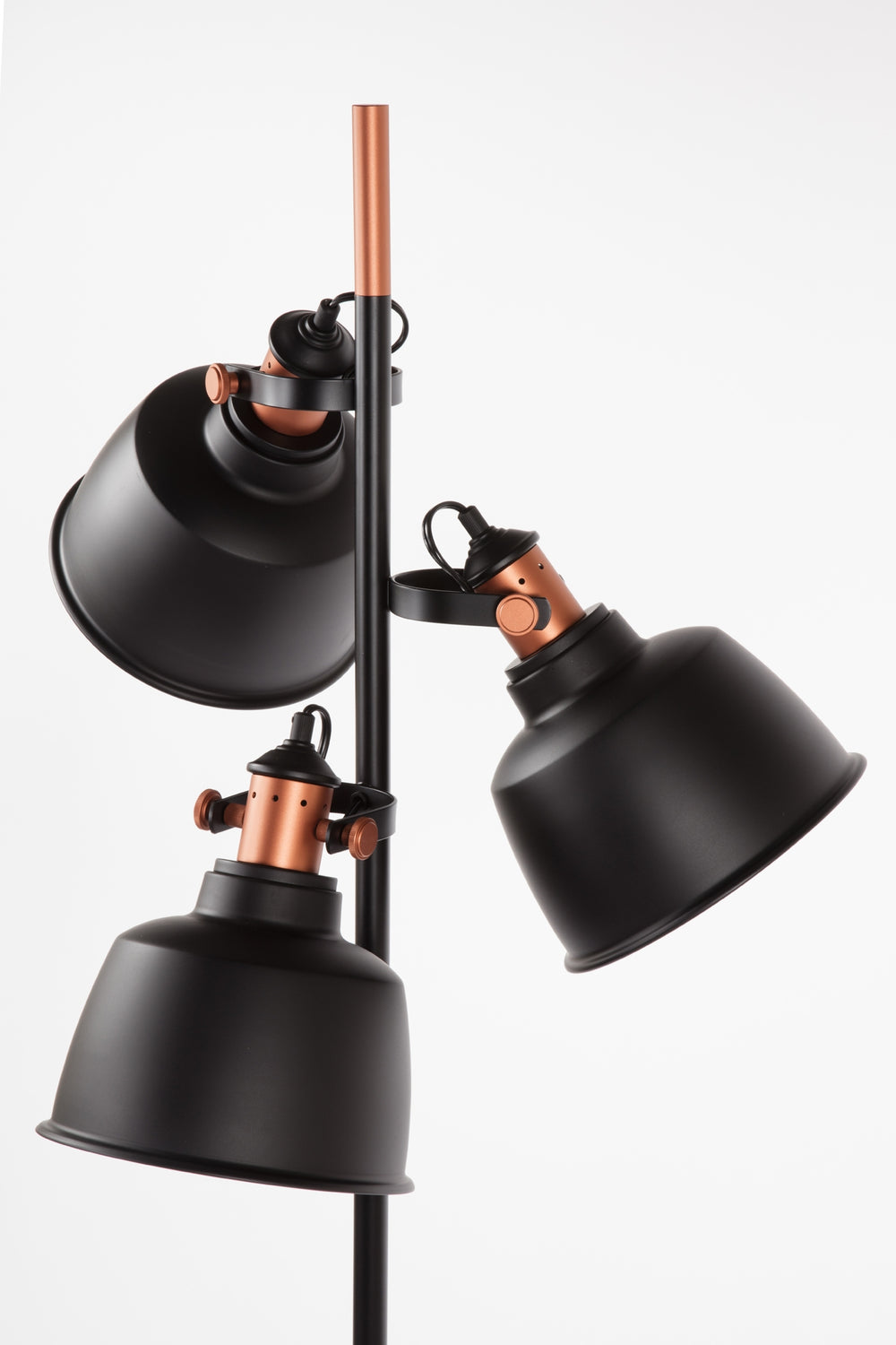 Hentz Three Light Floor Lamp - Matt Black