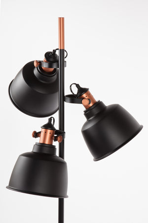 Hentz Three Light Floor Lamp - Matt Black