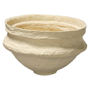 Landscape Cotton Mache Large Decorative Bowl, Cream