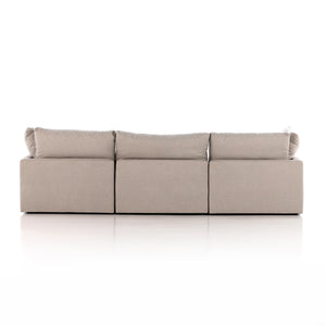Stevie 3Pc Sectional Sofa In Destin Flannel