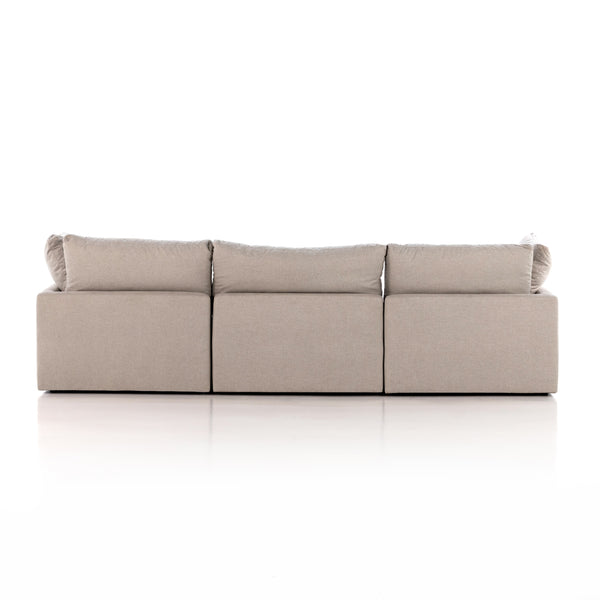 Stevie 3Pc Sectional Sofa In Destin Flannel