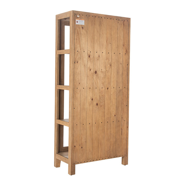 Crest Solid Wood Tall Cabinet with Glass Doors