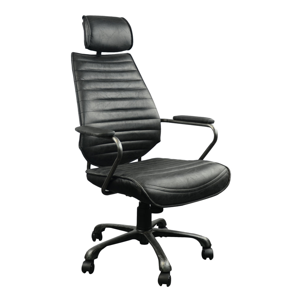 Moe's Executive Office Chair in Black Leather