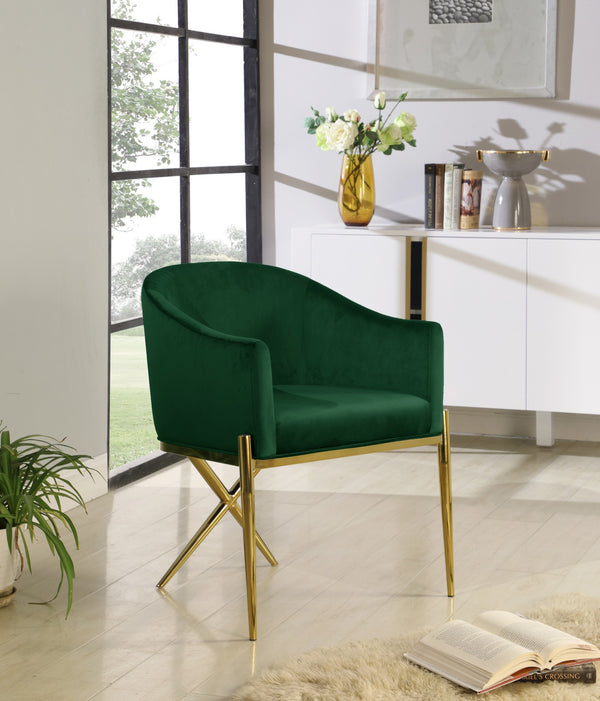 Doris Dining Chair In Green Velvet