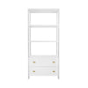 TWO DRAWER ETAGERE WITH FLUTED DETAIL IN MATTE WHITE LACQUER
