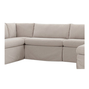 Fable Slipcover U-Shape Dining Banquette Beige 121"