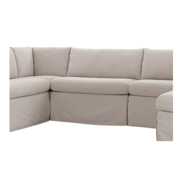 Fable Slipcover U-Shape Dining Banquette Beige 121"