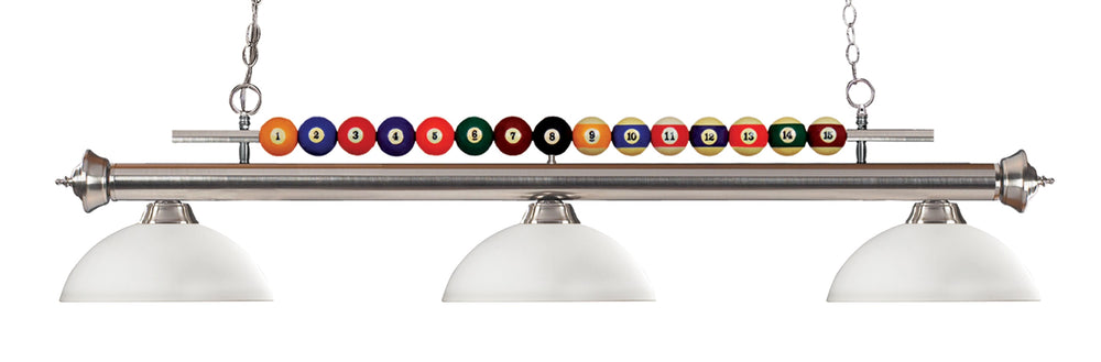Shark 3 Light Billiard Light in Brushed Nickel Finish